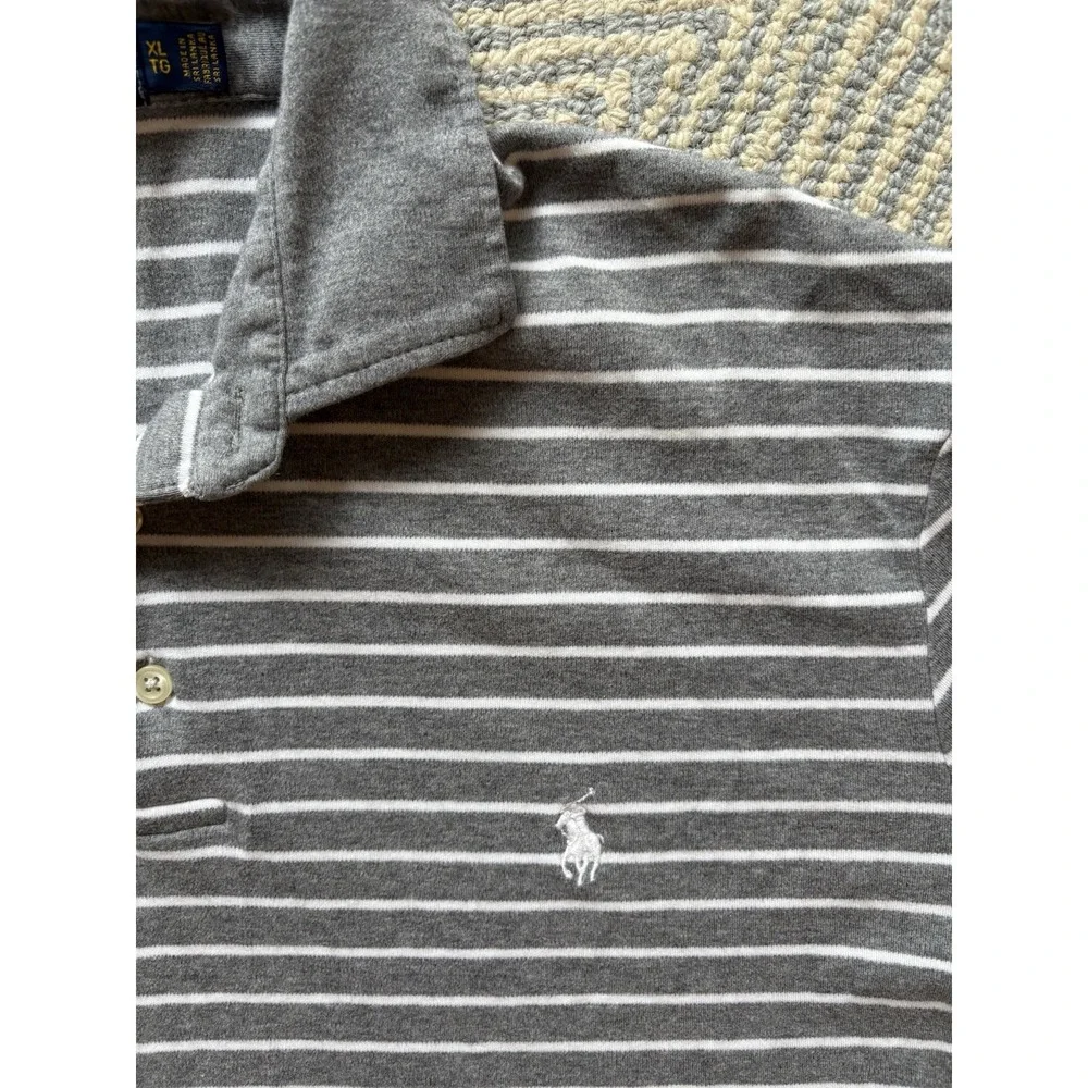 Polo‎ Ralph Lauren Polo Shirt - Gray/White Stripe - XL